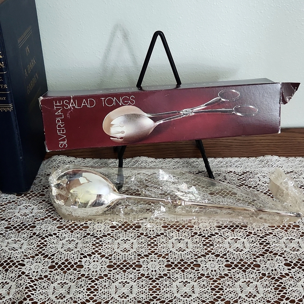 F.B. Rogers Silverplated Salad Tongs